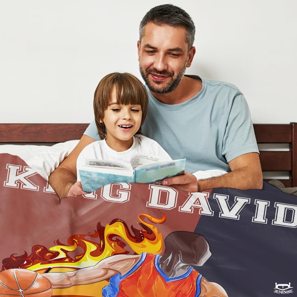 Personalized Basketball Player Front Blanket with Name and Number