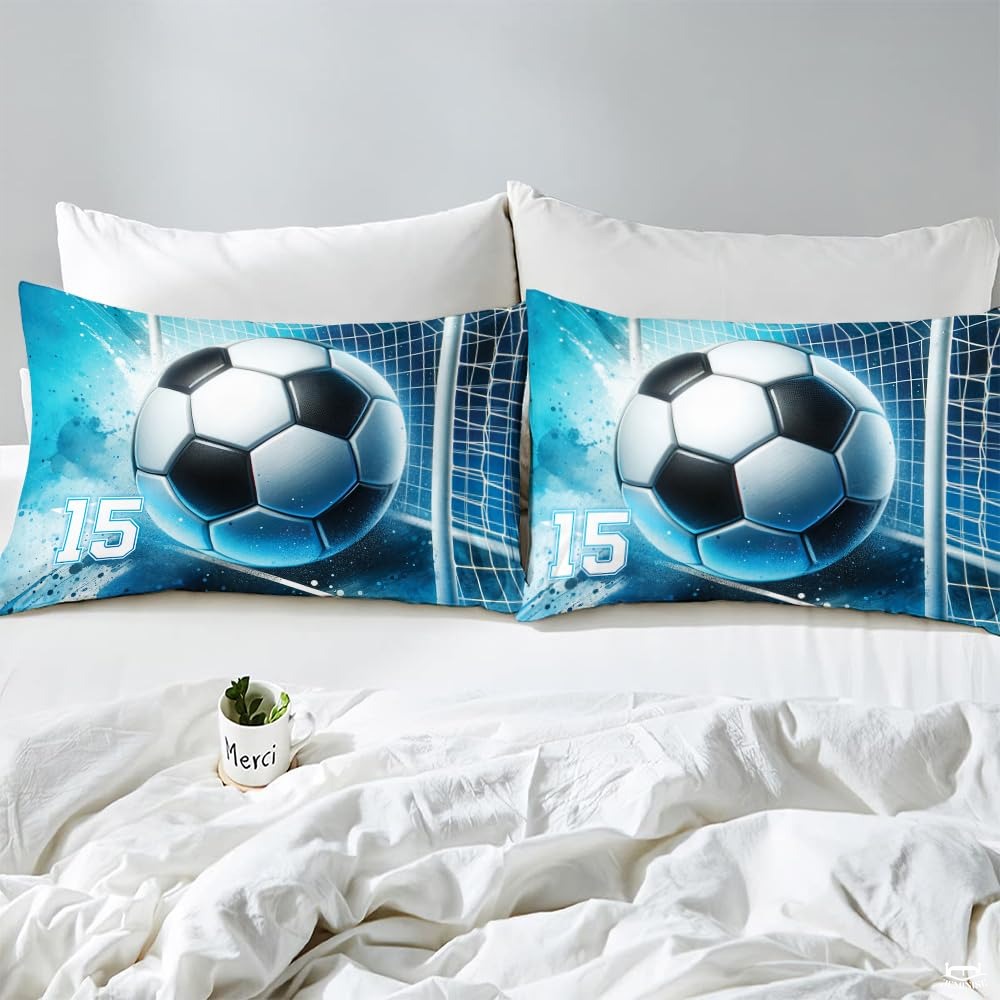 Custom Soccer Ball Goal Net Comforter Set, Machine Washabl - Design 13
