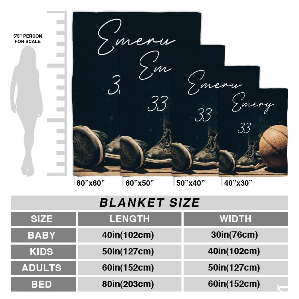 Basketball shoes blanket size chart
