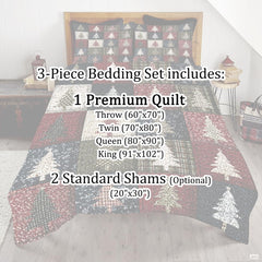 Christmas Bedding Quilt – Soft Microfiber Holiday Bedspread, Lightweight Winter Bedding, Cozy Xmas Quilts for Couch, Bedroom & Seasonal Home Decorations (Christmas Quilt-DS01)