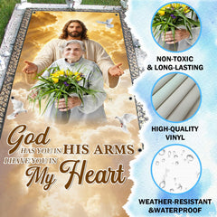 Graphic depicting available sizing proportions for the Christian memorial tribute blanket