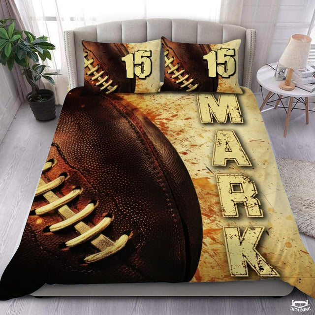 Custom American Football with Paint Splash Background Vintage Comforter
