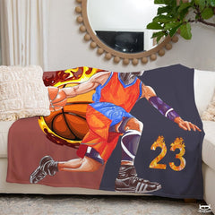 Personalized Basketball Player Front Blanket with Name and Number