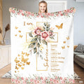 Custom Floral Cross with Butterflies Blanket, Machine Washable