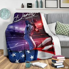 Custom Name Catcher Batter Baseball Baseball Throw, Baseball Blanket Gift Baseball Bedding Gift for Adult, Christmas New Years Gift for Baseball Player, Pitcher Gift (Baseball Design 07)