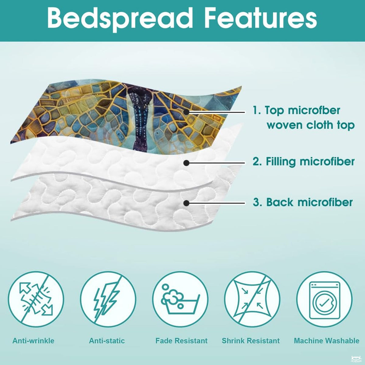 Celestial dragonfly bedding construction infographic