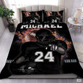 Custom Football Player with Burning Ball Comforter and American Football
