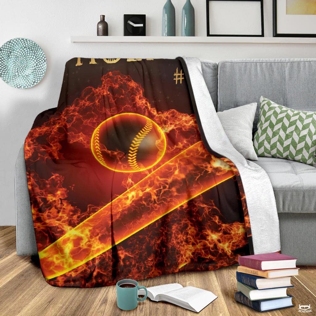 Custom Name Catcher Batter Baseball Baseball Throw, Baseball Blanket Gift Baseball Bedding Gift for Adult, Christmas New Years Gift for Baseball Player, Pitcher Gift (Baseball Design 12)