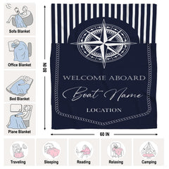 Side angle view of the crisp nautical compass motif and clean vertical stripes on bedding.