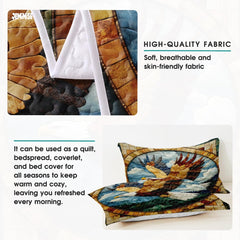 Jeminise Cat Farmhouse Quilt Set, Cozy Animal Bedding