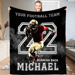 Alternative perspective of sprinting athlete varsity graphic blanket