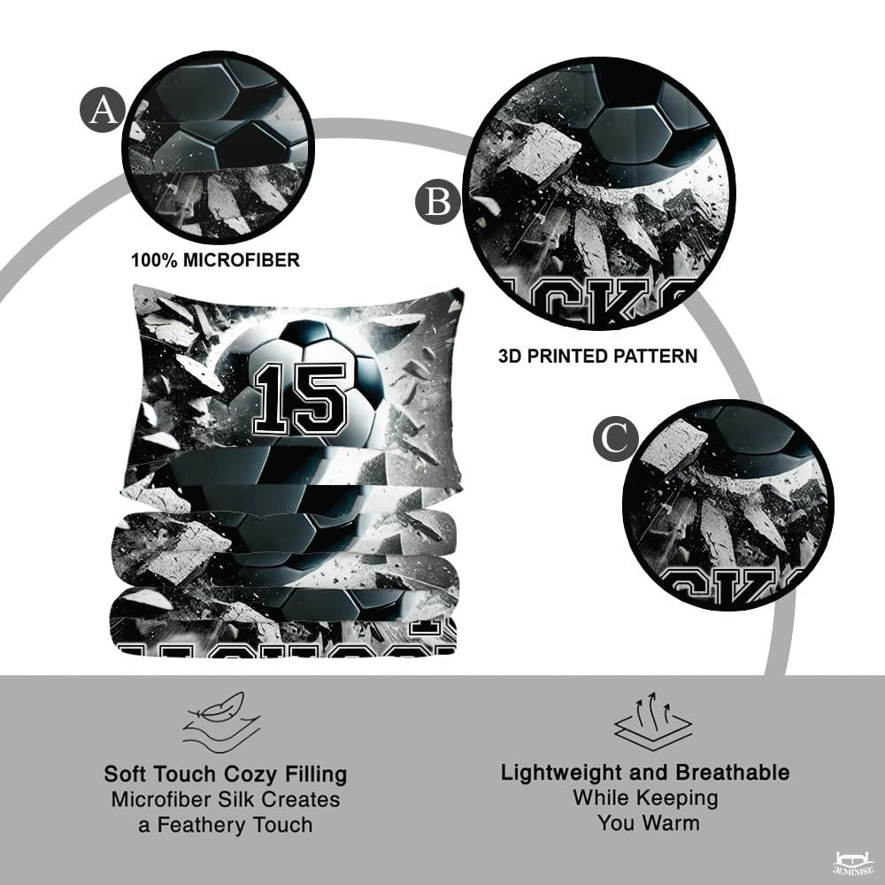 Custom Exploding Soccer Ball Comforter Set, Machine Washable