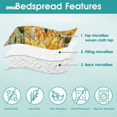 Jeminise Cat Farmhouse Quilt Set, Cozy Animal Bedding