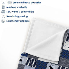 Baby blanket neatly folded inside modern nursery crib displaying plush fleece texture