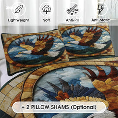 Jeminise Cat Farmhouse Quilt Set, Cozy Animal Bedding