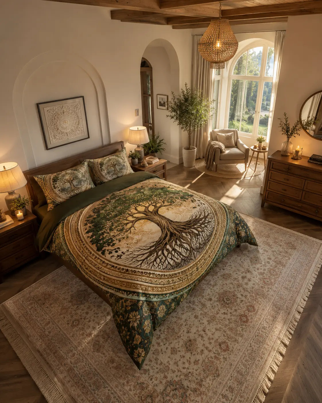 Collected, cozy bedroom styling